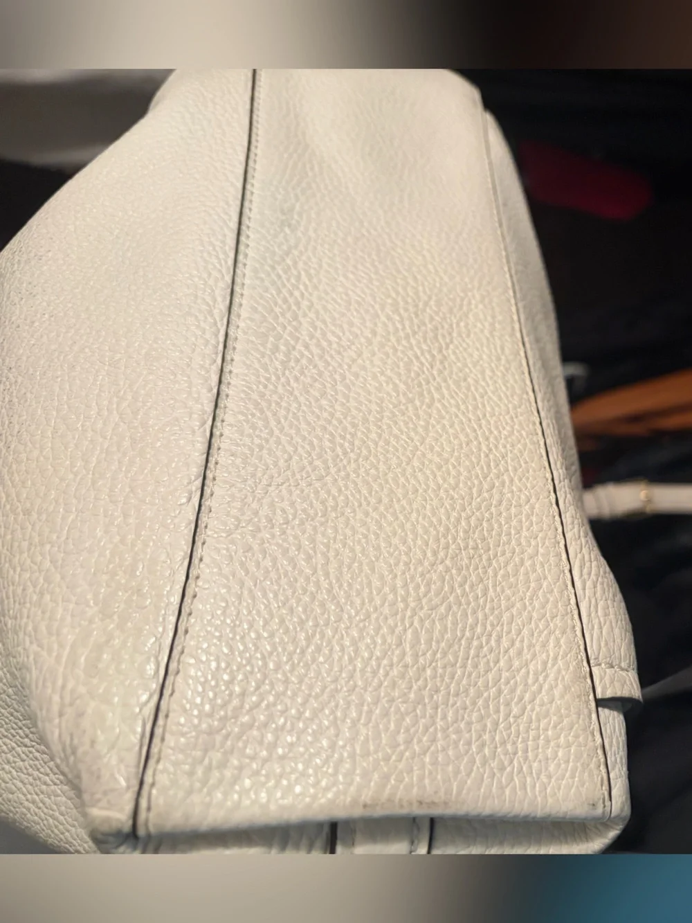Coach Cream Pebbled Leather Crossbody Bag with Gold Hardware